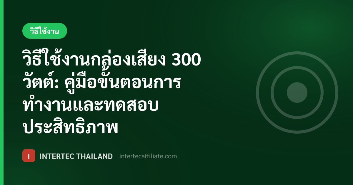 วิธีใช้งานกล่องเสียง 300 วัตต์: คู่มือขั้นตอนการทำงานและทดสอบประสิทธิภาพ