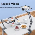 Oatsbasf ขาตั้งโทรศัพท์มือถือ แท็บเล็ต ปรับได้ 360°ขาตั้งอลูมิเนียมอัลลอยด์ แบบหมุนได้ สําหรับไลฟ์สด - ขาตั้งโทรศัพท์และแท็บเล็ต